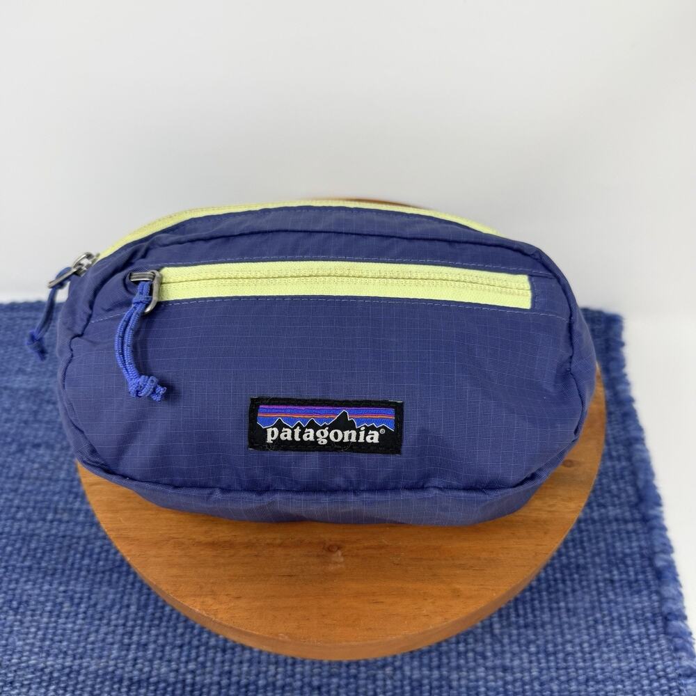 VTG Patagonia Ultralight Black Hole Mini Hip Pack Fanny 1L Blue & Lime